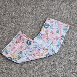 Vintage Disney Store Princess Pants Girls Size 6 Castle  Floral Wide Leg